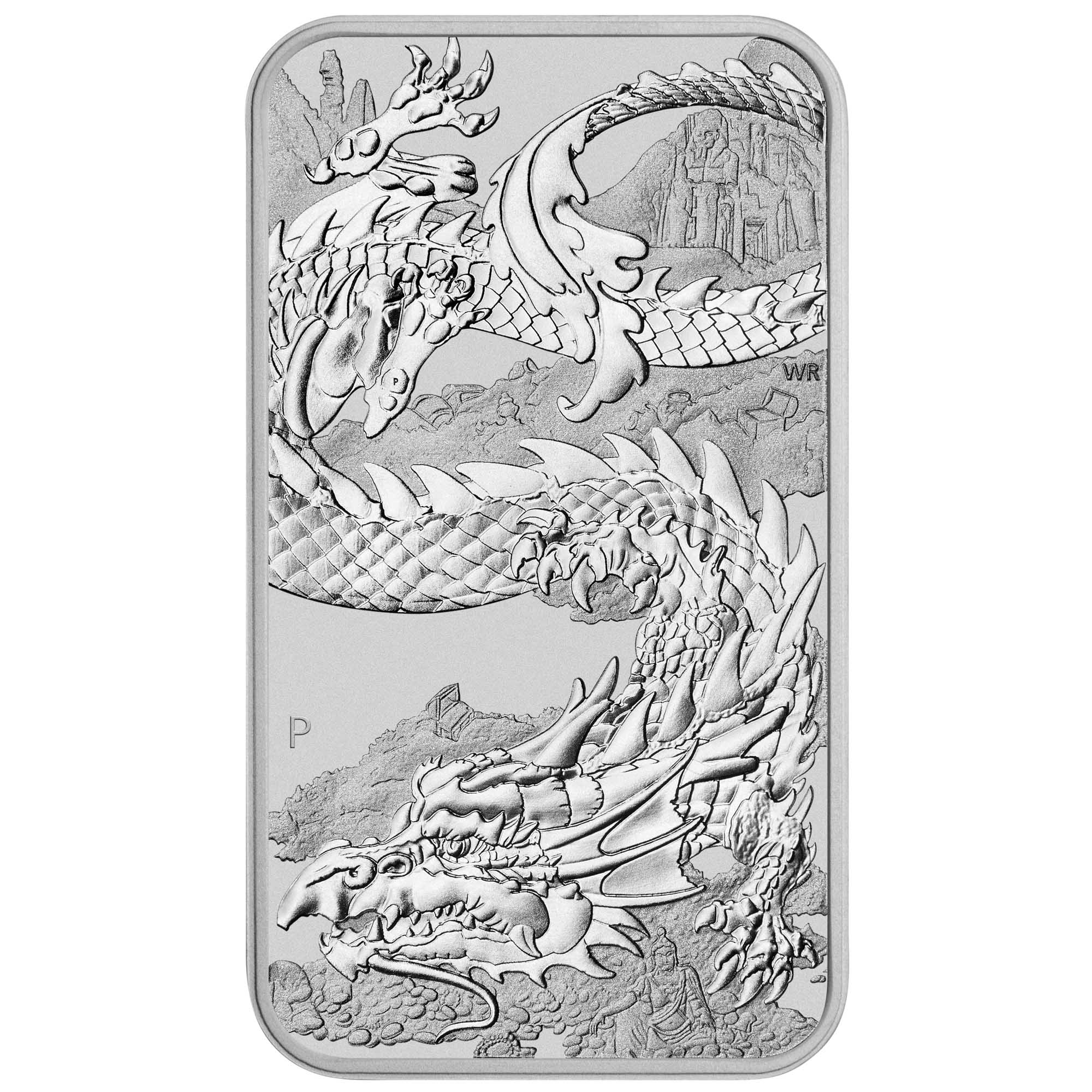 2018 Perth Mint Dragon Silver Bar Coin 1 oz