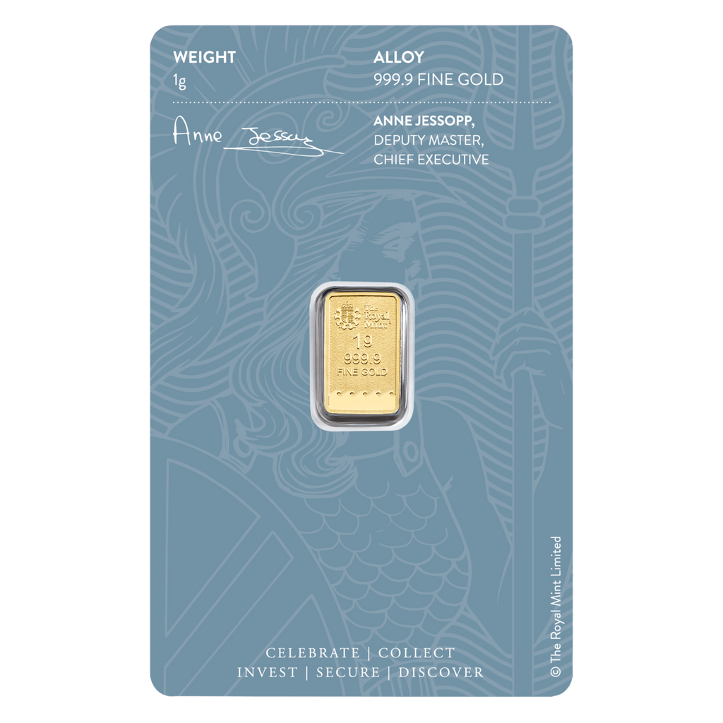 British Britannia 1 Gram Gold Bar