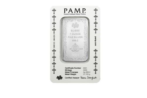 1oz Silver Bar Cross of Christianity