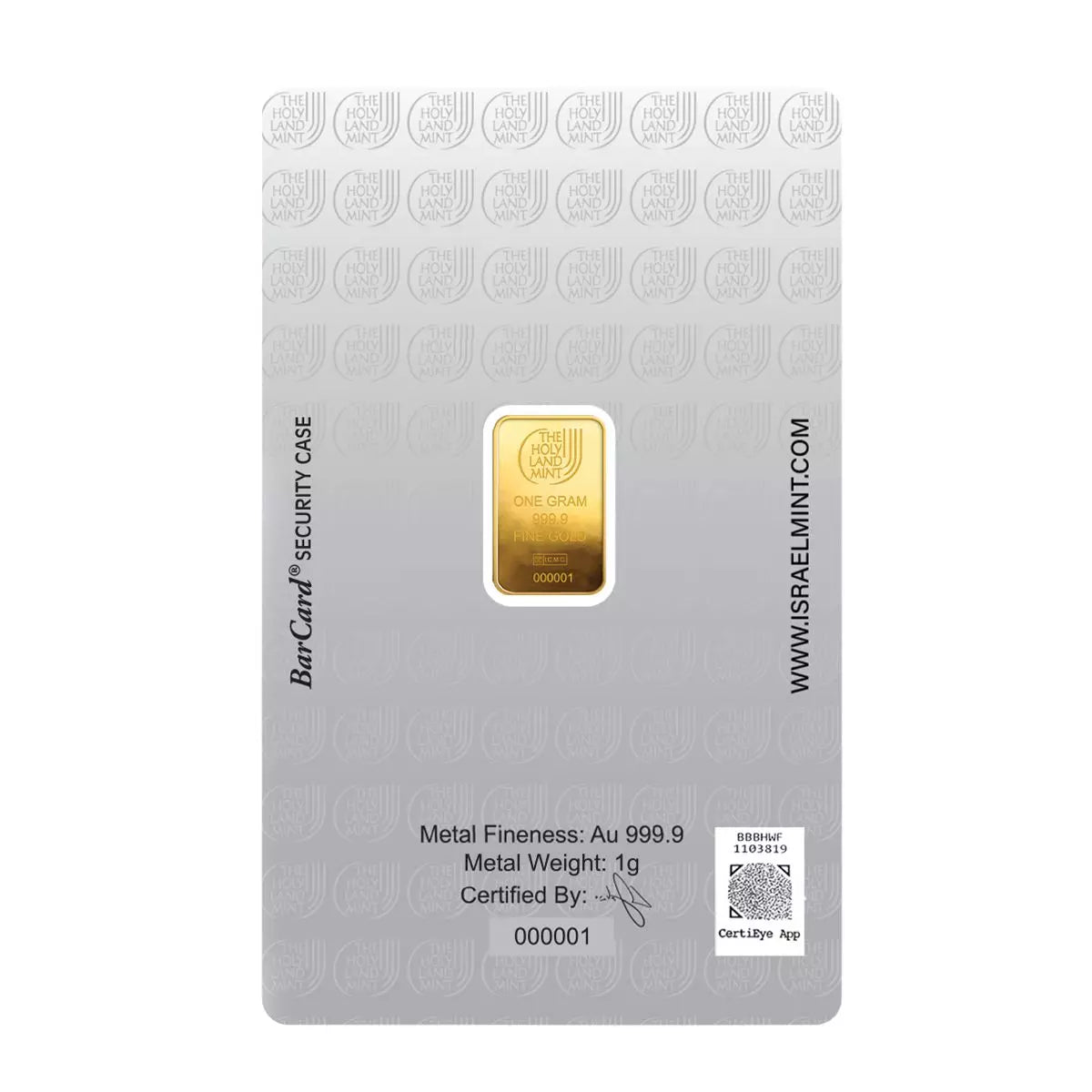 1 gram Gold Bar - Dove of Peace