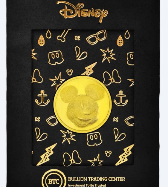 24k " Disney - Mickey Mouse " Yellow Gold Coin - 2.35g