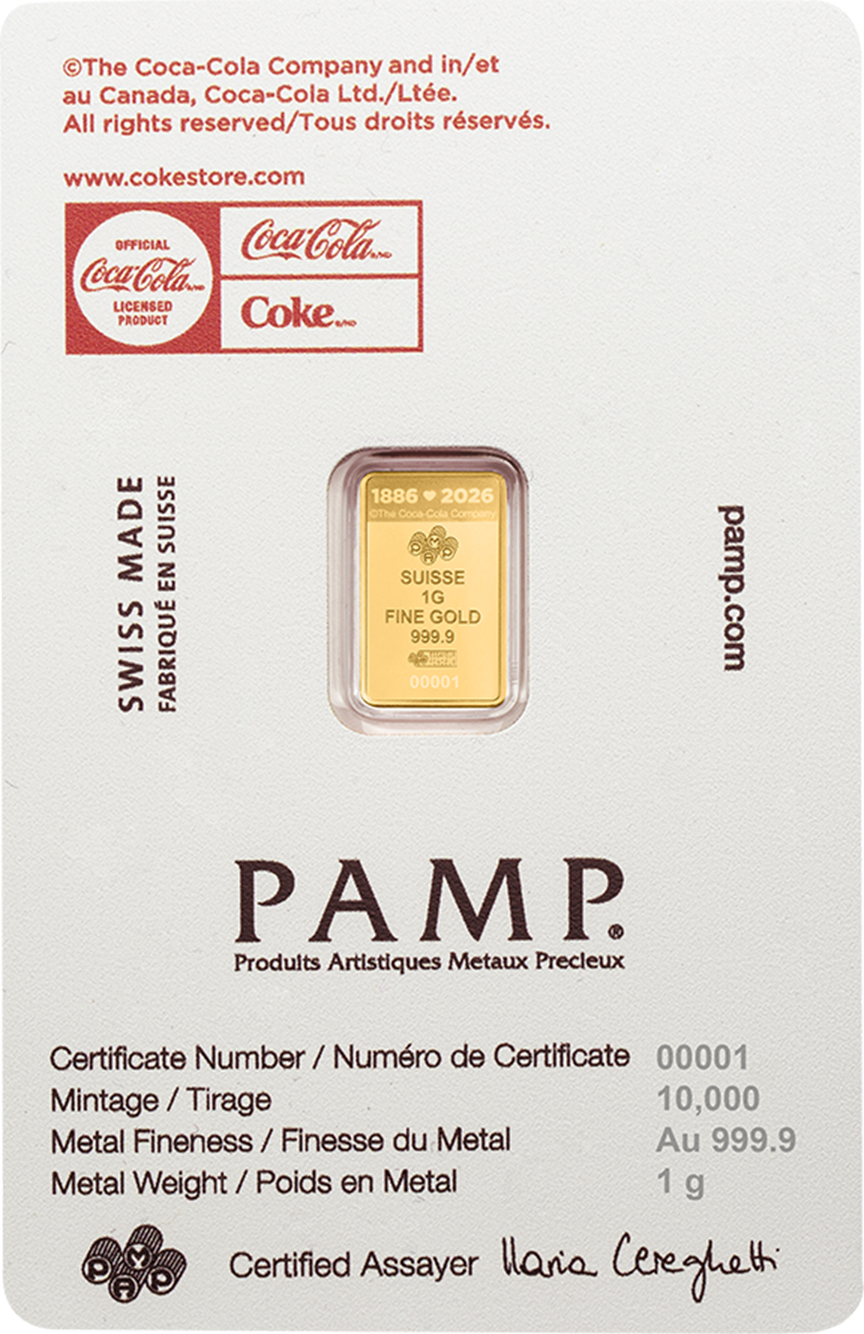 1g Gold Bar Coca-Cola® Love
