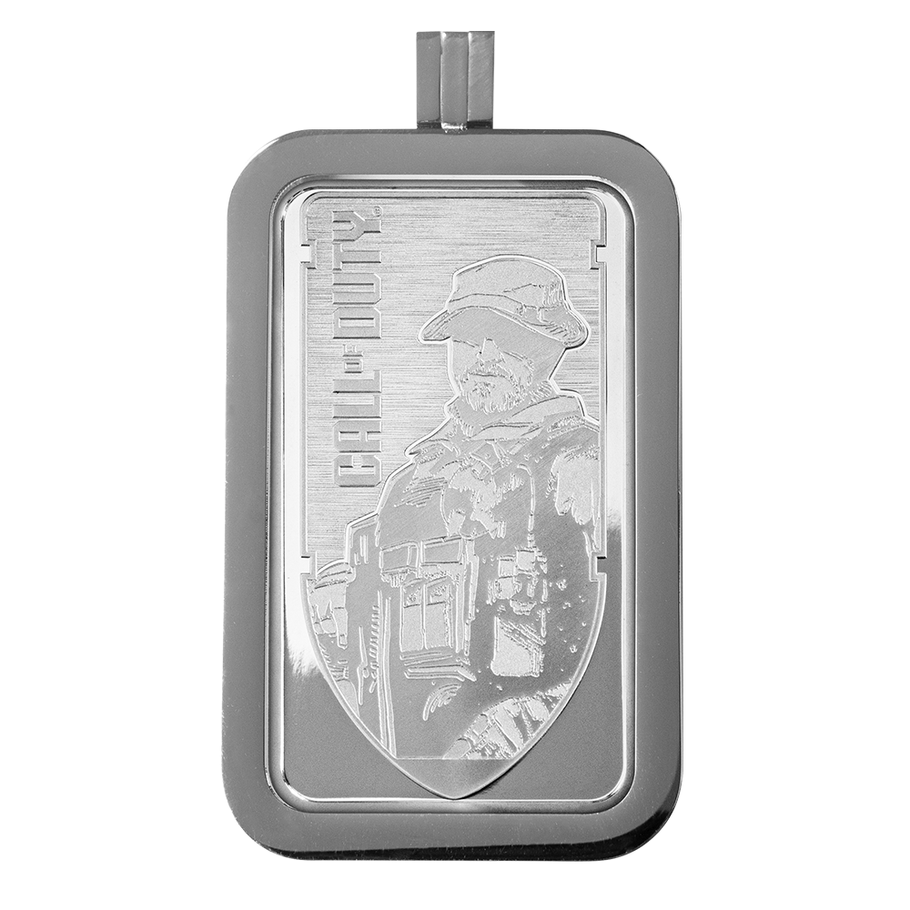 Call of Duty®: Modern Warfare® III 1oz silver bar with pendant frame & bonus in-game weapon charm