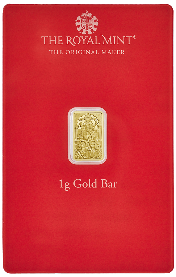 The Royal Mint Lakshmi 1g Gold Bullion Minted Bar