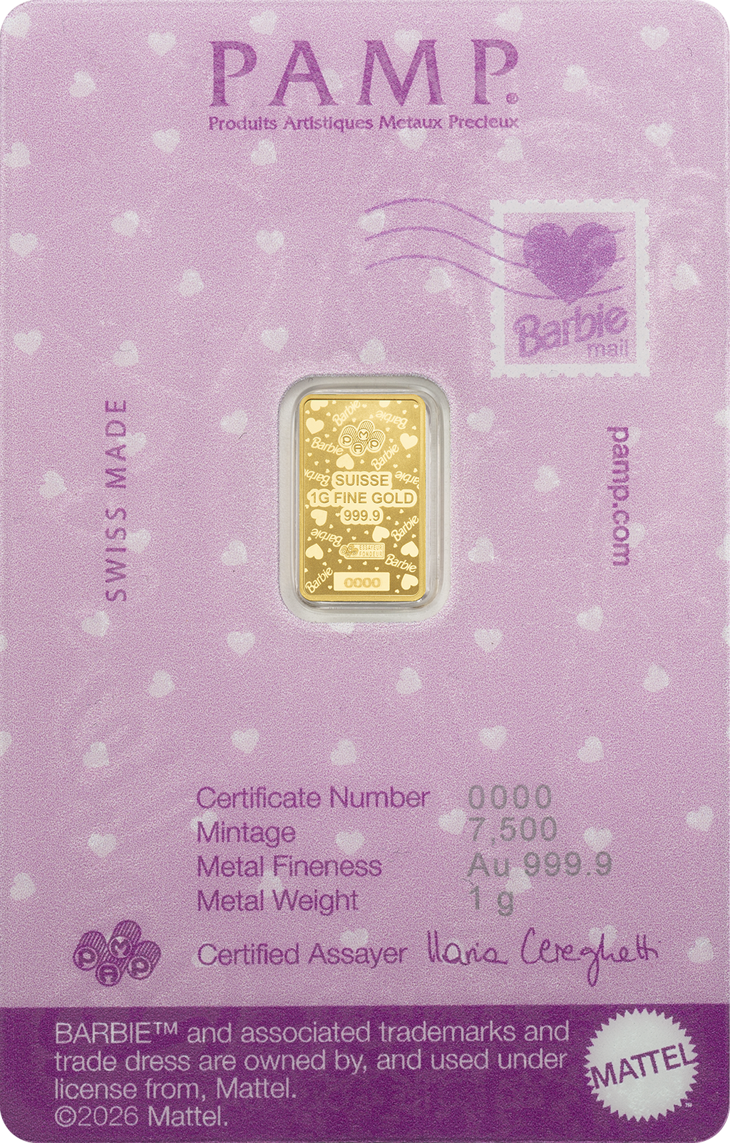 1g Gold Bar Barbie™ Valentine’s Day